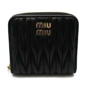 Miu Miu Matelasse Bi fold Wallet Leather Black